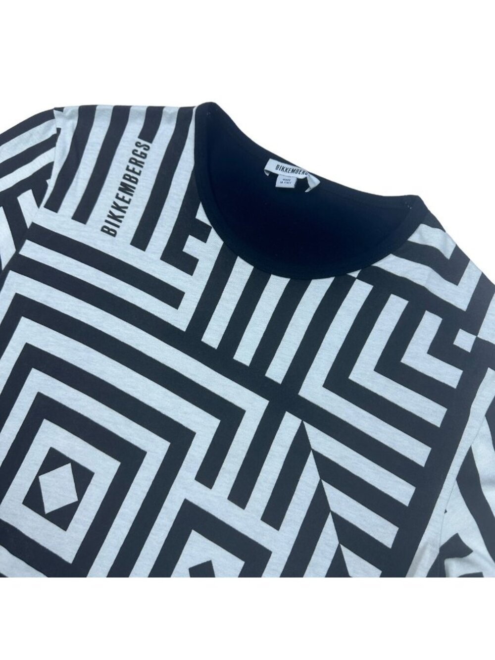 Bikkembergs Men's Cotton Short Sleeve T-Shirt Black/White Italy • Small